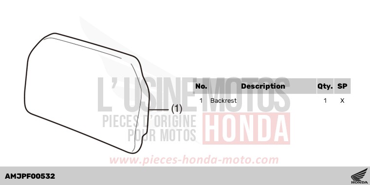 BACKREST de Africa Twin DCT GRAND PRIX RED (R380B) 2023